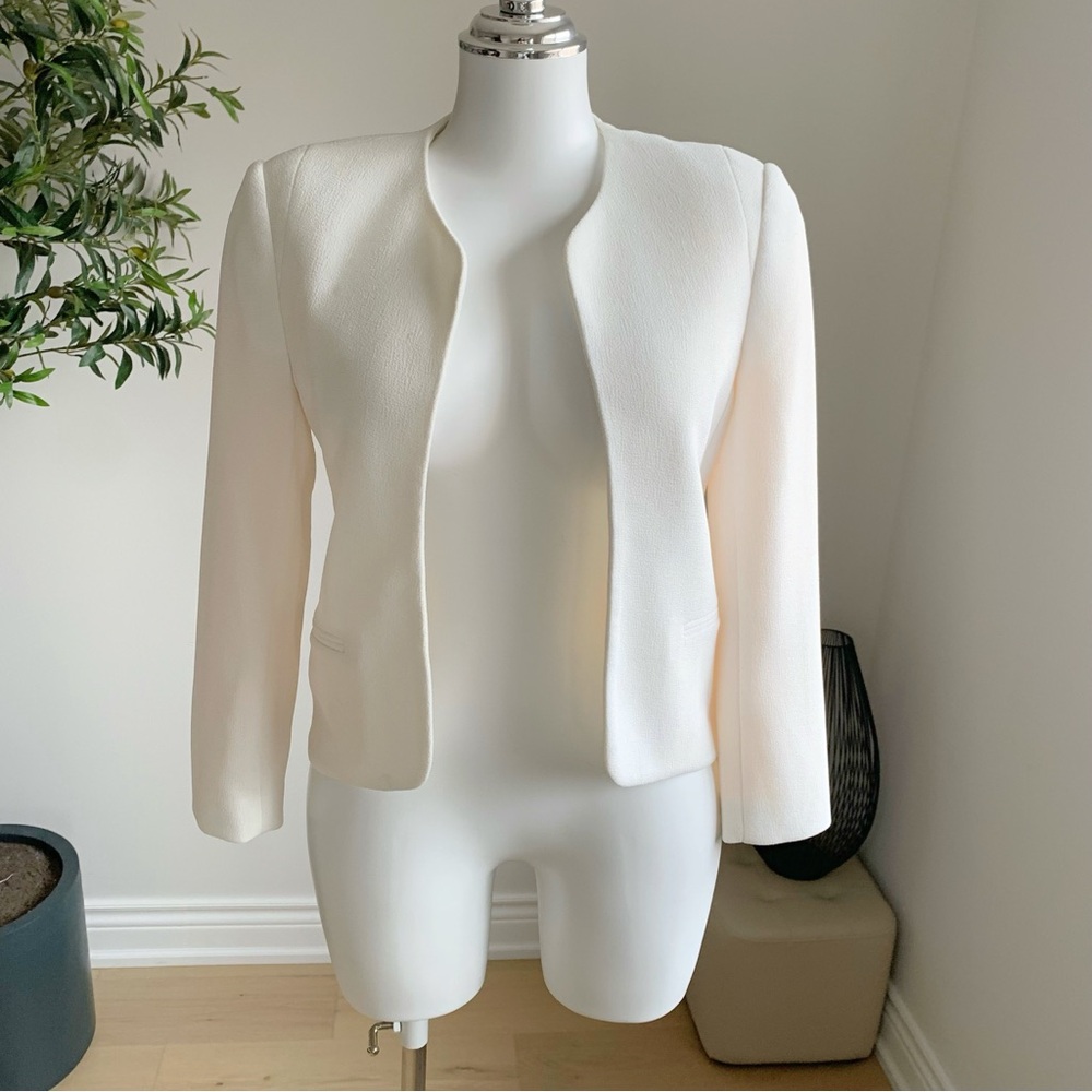 Wilfred White Cropped Blazer Open Front Size 2